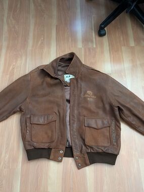 Wilsons Leather Brown Leather Bomber Jacket
